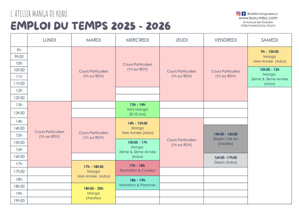 emploi du temps provisoire 2025-2026