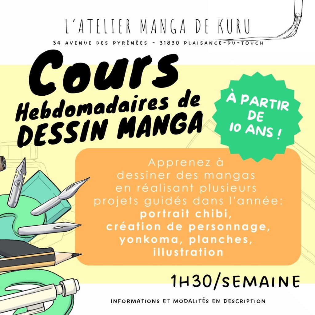 cours de manga plaisance du touch