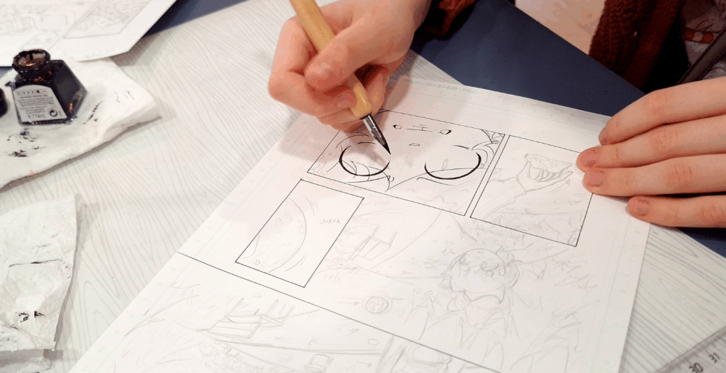 encrage à la plume cours particulier atelier manga de kuru