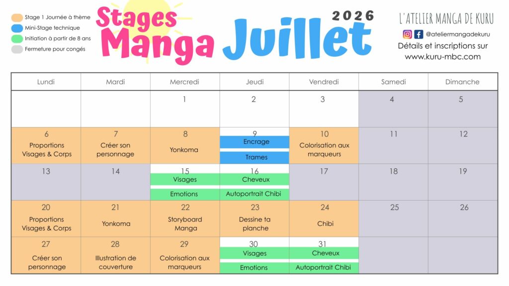 stages manga été 2026 toulouse kuru